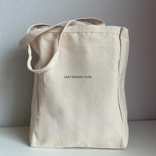 LAZY SUNDAY CLUB Canvas Tote Bag